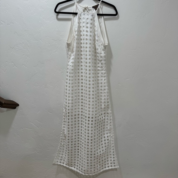 Anthropologie Vineet Bahl Eyelet Halter Dress White Circle Lace Women's XS - Picture 5 of 16